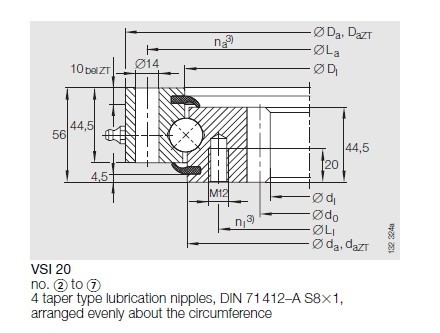 VSI200644N четырехточечный контактный шаровой подшипник, поставщик подшипников VSI200644N поставщик