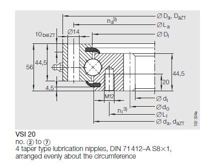 Кольцо slewing VSI200844N, подшипник slewing VSI200844N, поставщик подшипника VSI200844 поставщик