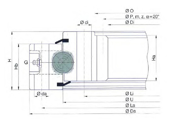 Китай JHB Precision I.1015.25.15.D.1 поставщик поворотного подшипника,1015x784x82 мм поставщик