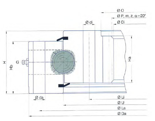 Я.810.32.00Подшипник.D.1 - TG серии I.32Продукт D, I.810.32.00.D.1 поворотный подшипник поставщик