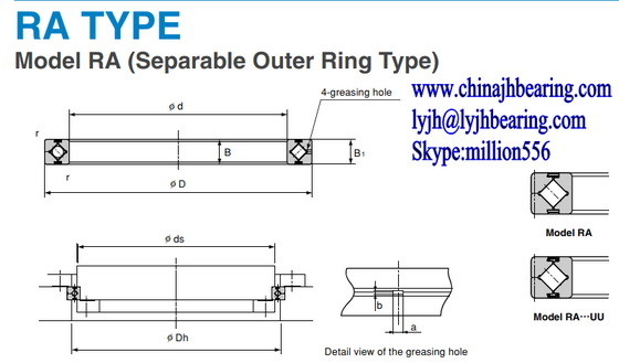 JHB Подшипник с перекрестным подшипником RA13008,RA13008UU 130X146X8 MM поставщик