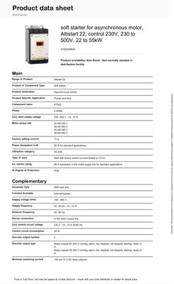 Мягкий стартер для асинхронного мотора Schneider ATS22D88S6 на складе поставщик